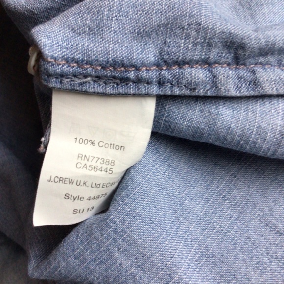 J Crew 100% Cotton Denim Shirt * EUC* XS/S - Picture 3 of 8